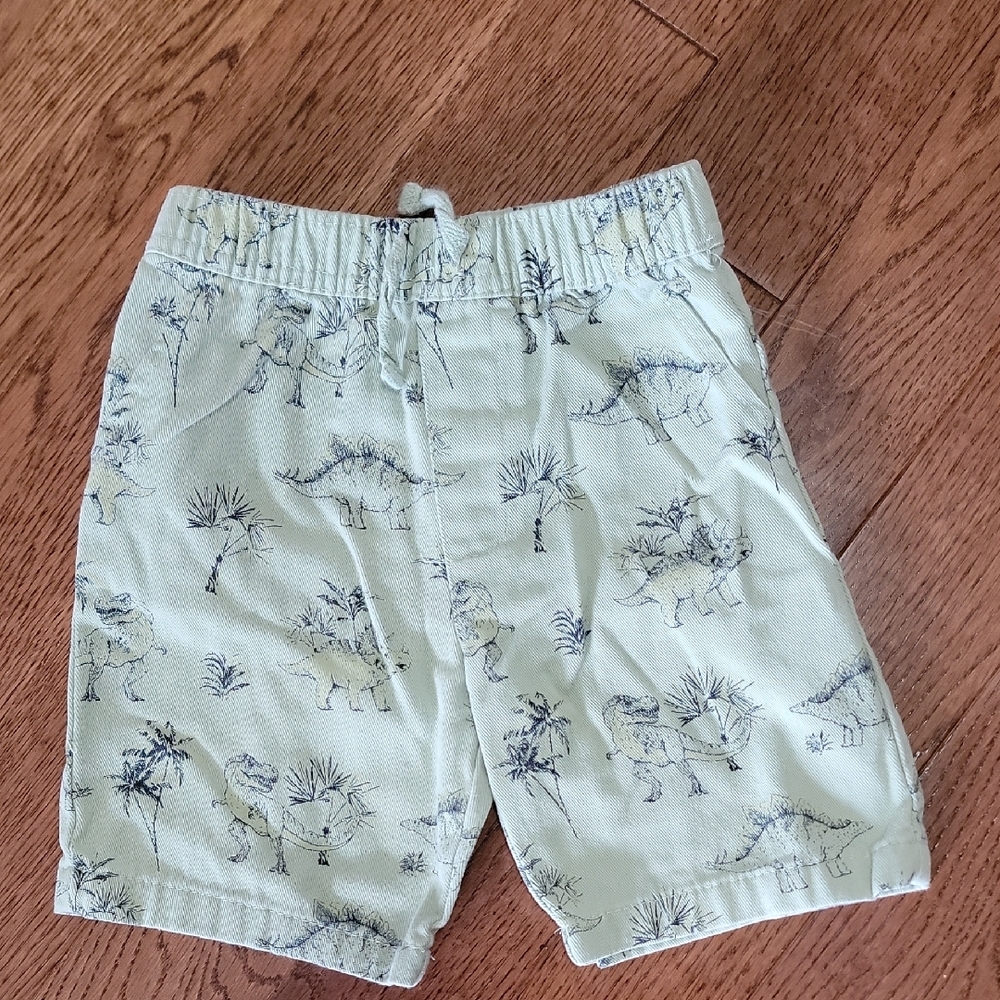 Kid's Dinosaur Print Shorts - Beige